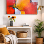 Grande toile dans un petit espace - Éclipse de feu - Brigitte Fournier